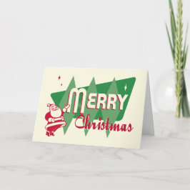 Retro Frohe Weihnachtskarte Feiertagskarte
