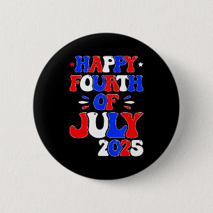Retro frohes 4. Juli 2025 vierter Juli für Button