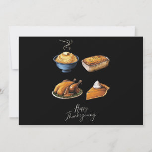 Retro Frohes Erntedankfest Herbst Kürbiskuchen Feiertagskarte