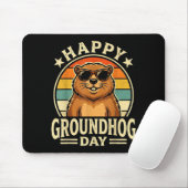 Retro Frohes Murmeltiertag Cooler Murmeltiertag 20 Mousepad (Mit Mouse)