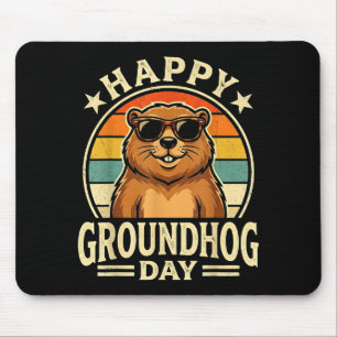 Retro Frohes Murmeltiertag Cooler Murmeltiertag 20 Mousepad