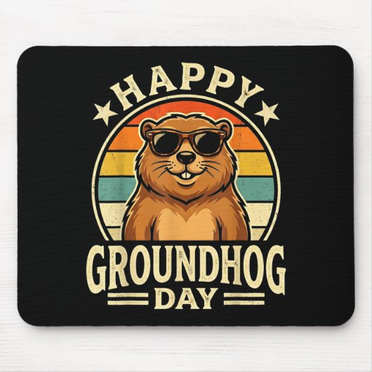 Retro Frohes Murmeltiertag Cooler Murmeltiertag 20 Mousepad (Vorne)