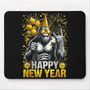 Retro Frohes Neues Jahr 2026 Bigfoot-Fans Neujahr Mousepad