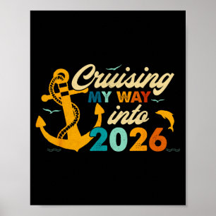 Retro Frohes Neues Jahr 2026 Nye Disco Süße Schlei Poster