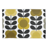 Retro-fröhliche Blume Stech, gelb grau Kissenbezug (Vorderseite-Links)