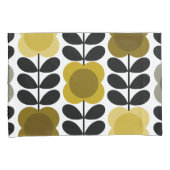 Retro-fröhliche Blume Stech, gelb grau Kissenbezug (Vorderseite-Rechts)