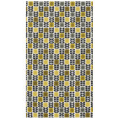 Retro-fröhliche Blume Stech, gelb grau Tischdecke (Vorderseite)