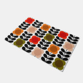 Retro fröhliche Spot-Blume Stech, Tomatenrosa Fußmatte (Schrägansicht)