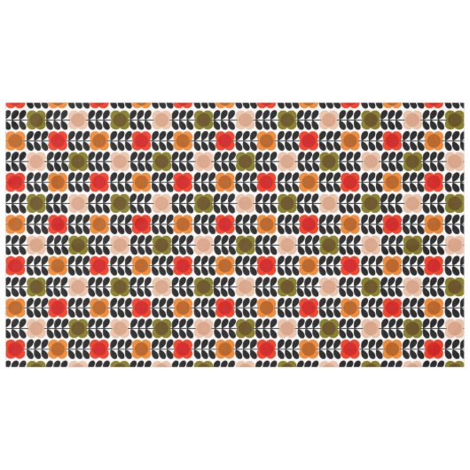 Retro fröhliche Spot-Blume Stech, Tomatenrosa Tischdecke (Vorderseite (Horizontal))