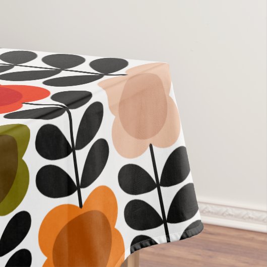 Retro fröhliche Spot-Blume Stech, Tomatenrosa Tischdecke (Beispiel)