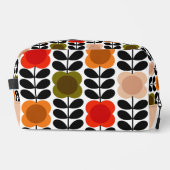 Retro fröhliche Spot-Blume Stech, Tomatenrosa Waschbeutel (Vorderseite)