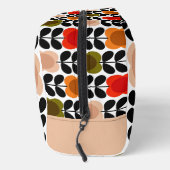 Retro fröhliche Spot-Blume Stech, Tomatenrosa Waschbeutel (Rechts)