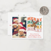 Retro fröhliche Weihnachten Familienurlaub Foto st Mitteilungskarte (Vorderseite/Rückseite Beispiel)