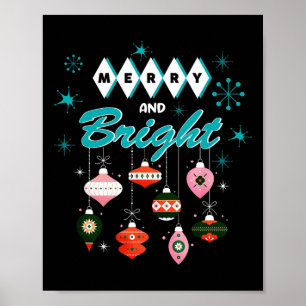 Retro Fröhliche Weihnachten im Mid-Century Modern Poster