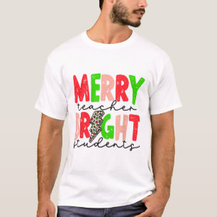 Retro fröhlicher Lehrer strahlende Schüler lustige T-Shirt