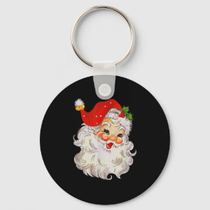 Retro-fröhliches Santa-Claus-Gesicht Vintage St. N Schlüsselanhänger