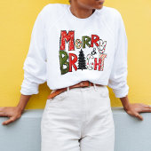 Retro fröhliches und helles Muster Weihnachtsbrief Sweatshirt