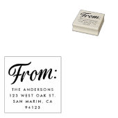 Retro "From" Script Christmas Return Address Gummistempel (Stempel)
