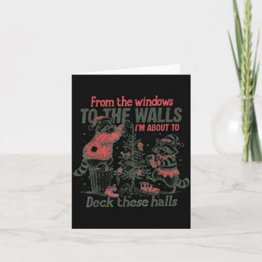 Retro From The Windows To The Walls Funny Raccoon Karte (Vorderseite)