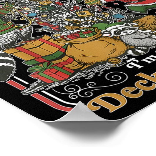 Retro From The Windows To The Walls Funny Raccoon  Poster (Ecke)