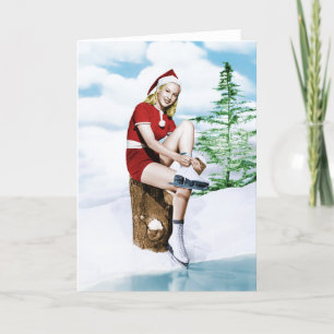 Retro Frory Christmas der 1940er Feiertagskarte