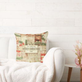 Retro Frory Christmas Greenerative Decorative Kissen