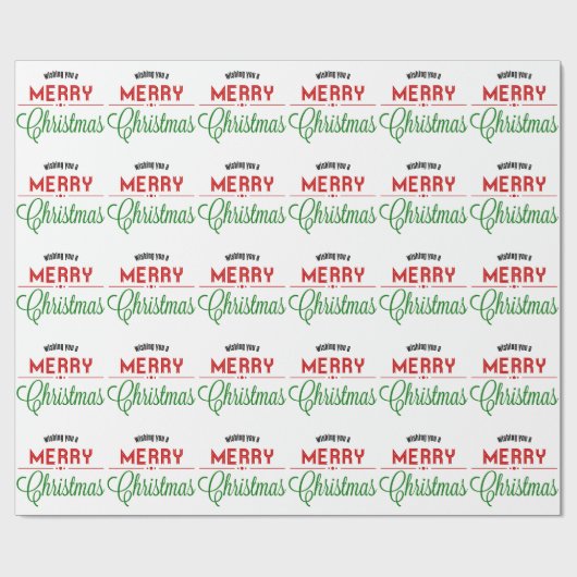 Retro Frory Weihnachten Typografisches Design Geschenkpapier (Flach)