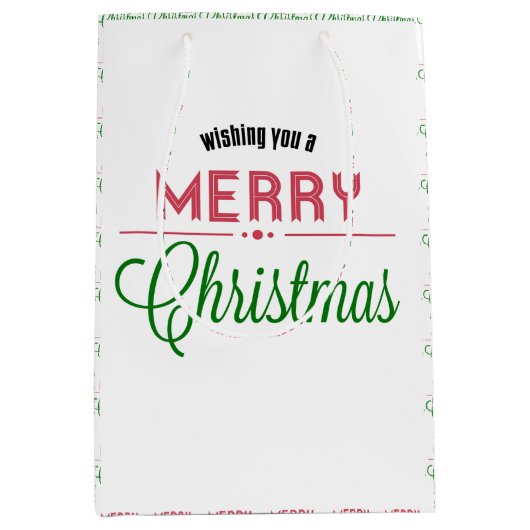 Retro Frory Weihnachten Typografisches Design Mittlere Geschenktüte (Vorderseite)