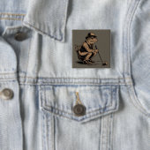 Retro-Frosch Lustiger Retro-Frosch Golf-Liebhaber Button (Beispiel)