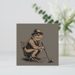 Retro-Frosch Lustiger Retro-Frosch Golf-Liebhaber Einladung