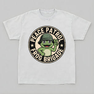Retro-Frosch-Maskottchen-T-Shirt – Peace Patrol De T-Shirt