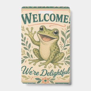 Retro-Frosch-Willkommen Wir sind entzückend Kunst  Ausweis