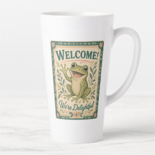 Retro-Frosch-Willkommen Wir sind entzückend Kunst  Milchtasse