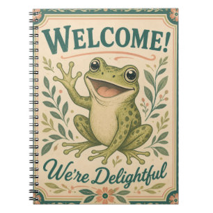 Retro-Frosch-Willkommen Wir sind entzückend Kunst Notizblock
