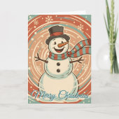 Retro Frosty Snowman Blizzard Christmas Feiertagskarte (Vorderseite)
