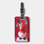 Retro Frosty the Snowman Gepäckanhänger (Vorderseite vertikal)