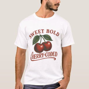 Retro-Frucht-Süße Kirsche-kodiertes Grafik-T-Shirt T-Shirt