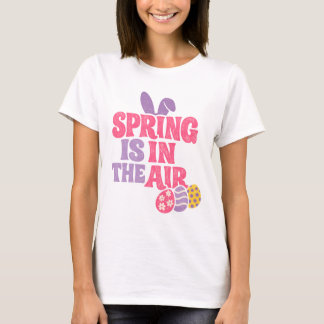 Retro Frühling liegt in der Luft Osterhase und Eie T-Shirt