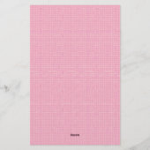 Retro-Frühlings-Handgezeichnete rosa und weiße Git Briefpapier (Rückseite)