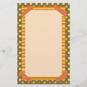 Retro-Frühlings-Handzeichnung Faux-Washi-Blumen ve Briefpapier
