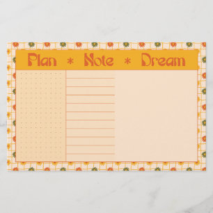 Retro-Frühlings-Handzeichnung Plan und Traum-Blume Briefpapier