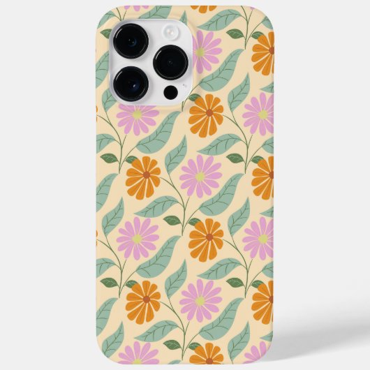 Retro-Frühlingsblumen Case-Mate iPhone Hülle (Rückseite)