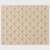 Retro-Frühlingsblumen Geschenkpapier (Flach)