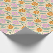 Retro-Frühlingsblumen Geschenkpapier (Ecke)