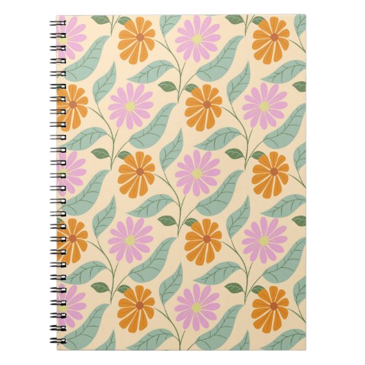 Retro-Frühlingsblumen Notizblock (Vorderseite)