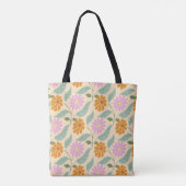 Retro-Frühlingsblumen Tasche (Rückseite)