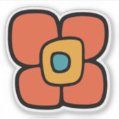 Retro-Frühlingsblüte Aufkleber (Vorderseite)