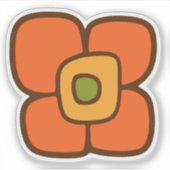 Retro-Frühlingsblüte Aufkleber (Vorderseite)