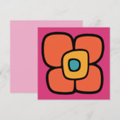 Retro-Frühlingsblüte Einladung (Vorne/Hinten)