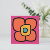 Retro-Frühlingsblüte Einladung (Stehend Vorderseite)